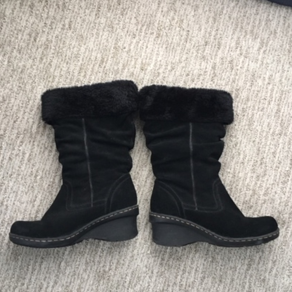 BareTraps Cassine black suede winter boots sz 8 M